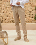 MANEBI - Ultra Light Cotton Venice Trousers Khaki Beige