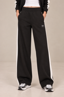 DKNY - High Rise Side Stripe Wide Leg Pants Black/Eggnog