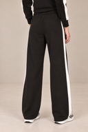 DKNY - High Rise Side Stripe Wide Leg Pants Black/Eggnog