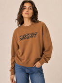 DKNY - Leopard Logo Sweatshirt Caramel