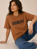 DKNY - Leopard Logo T-Shirt Caramel