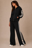 DKNY - Side Stripe Full Zip Hoodie Black
