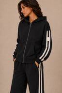 DKNY - Side Stripe Full Zip Hoodie Black