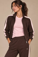 DKNY - Side Stripe Full Zip Jacket Espresso/Pink
