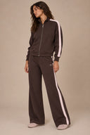 DKNY - Side Stripe Full Zip Jacket Espresso/Pink