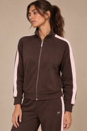 DKNY - Side Stripe Full Zip Jacket Espresso/Pink
