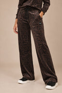DKNY - Velour Animal Print Pants Espresso Leopard