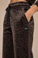 DKNY - Velour Animal Print Pants Espresso Leopard