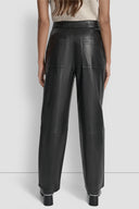 DKNY - High Rise Faux Leather Straight Pants
