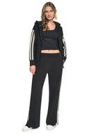 DKNY - High Rise Straight Leg Track Pants Black