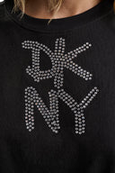 DKNY - Graffiti Rhinestone Logo T-Shirt Black