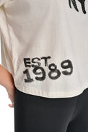 DKNY - Graffiti Rhinestone Logo T-Shirt Eggnog