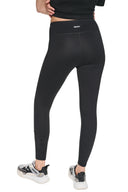 DKNY - High Rise Leggings Rhinestone Logo Black