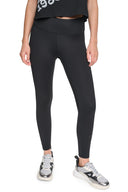 DKNY - High Rise Leggings Rhinestone Logo Black
