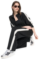 DKNY - High Rise Side Stripe Wide Leg Pants Black/Eggnog