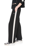 DKNY - High Rise Side Stripe Wide Leg Pants Black/Eggnog
