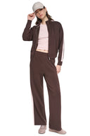 DKNY - Side Stripe Full Zip Jacket Espresso/Pink