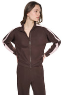 DKNY - Side Stripe Full Zip Jacket Espresso/Pink
