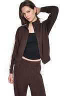 DKNY - Side Stripe Full Zip Jacket Espresso/Pink