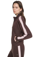 DKNY - Side Stripe Full Zip Jacket Espresso/Pink