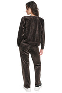 DKNY - Velour Animal Print Pullover Espresso Leopard