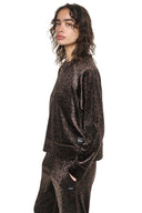 DKNY - Velour Animal Print Pullover Espresso Leopard
