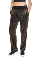 DKNY - Velour Animal Print Pants Espresso Leopard