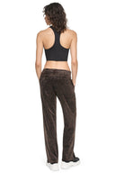 DKNY - Velour Animal Print Pants Espresso Leopard