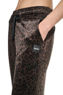 DKNY - Velour Animal Print Pants Espresso Leopard