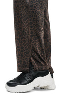 DKNY - Velour Animal Print Pants Espresso Leopard