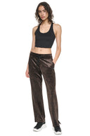 DKNY - Velour Animal Print Pants Espresso Leopard