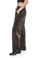 DKNY - Velour Animal Print Pants Espresso Leopard