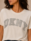 DKNY - Rhinestone Logo T-Shirt Eggnog
