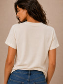 DKNY - Rhinestone Logo T-Shirt Eggnog