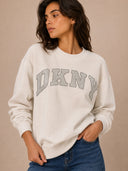 DKNY - Rhinestone Logo Sweatshirt Eggnog