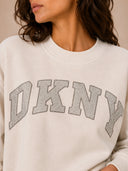 DKNY - Rhinestone Logo Sweatshirt Eggnog