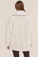 DKNY - Funnel Neck Sherpa Jacket Eggnog