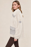 DKNY - Funnel Neck Sherpa Jacket Eggnog