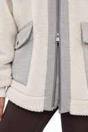 DKNY - Funnel Neck Sherpa Jacket Eggnog