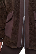 DKNY - Funnel Neck Sherpa Jacket Espresso