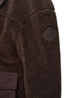 DKNY - Funnel Neck Sherpa Jacket Espresso