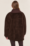 DKNY - Funnel Neck Sherpa Jacket Espresso
