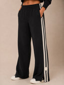 DKNY - High Rise Straight Leg Track Pants Black