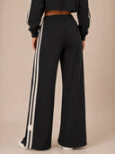 DKNY - High Rise Straight Leg Track Pants Black