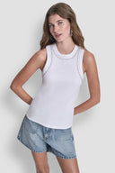 DKNY - Dome Studs Tank Top White