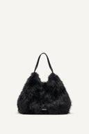 DKNY - Paula Faux Fur Commuter Tote Black MEDIUM