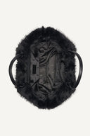 DKNY - Paula Faux Fur Commuter Tote Black MEDIUM
