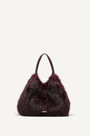 DKNY - Paula Faux Fur Commuter Tote Wine MEDIUM