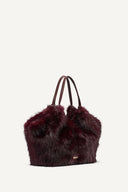 DKNY - Paula Faux Fur Commuter Tote Wine MEDIUM