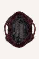 DKNY - Paula Faux Fur Commuter Tote Wine MEDIUM